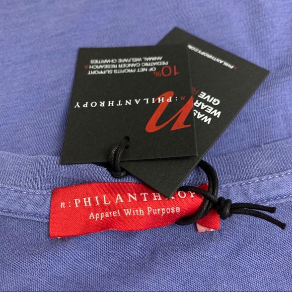 NWT n:Philanthropy Lynne V-neck Pocket Tee Cobalt - Picture 14 of 14